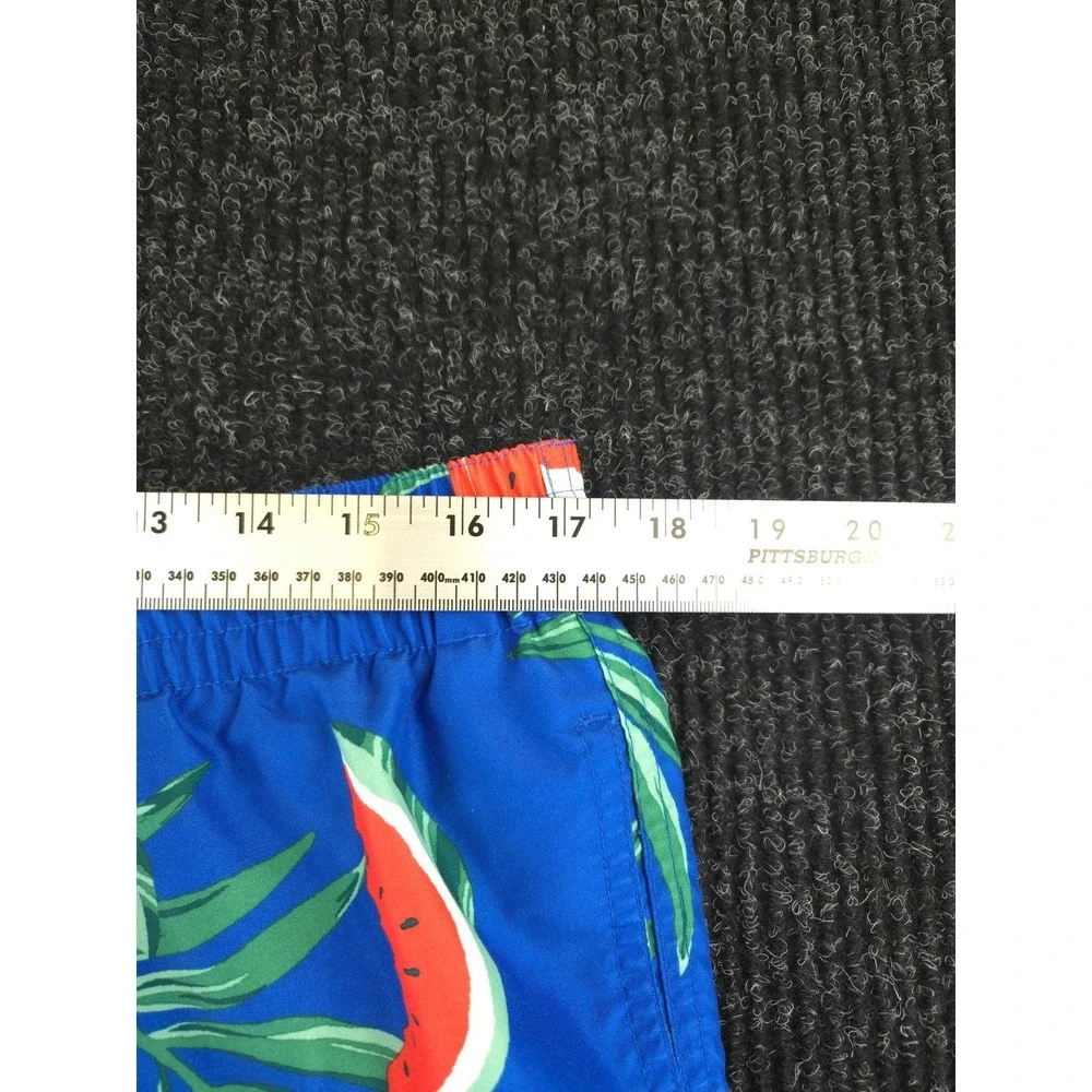 Old Navy Mens Watermelon Palm Leaf Print Swim Trunks Blue Red Size Large